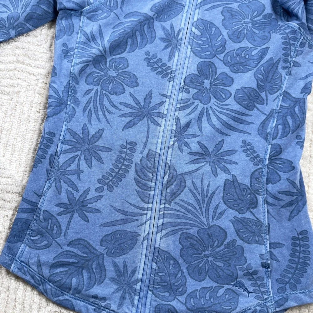 Tommy Bahama Jacket Women's XS Blue Tropical Floral Zip Coastal Resort Wear Yoga - Picture 8 of 14